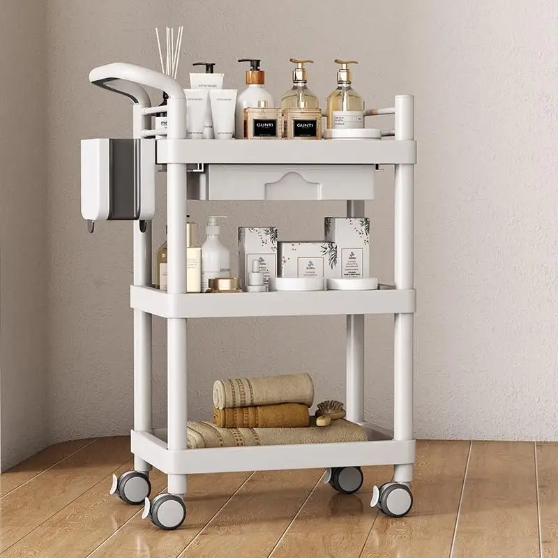 Beauty salon specific hand push tool cart, small bubble small cart storage rack, nursing instrument, barber shop medical cart