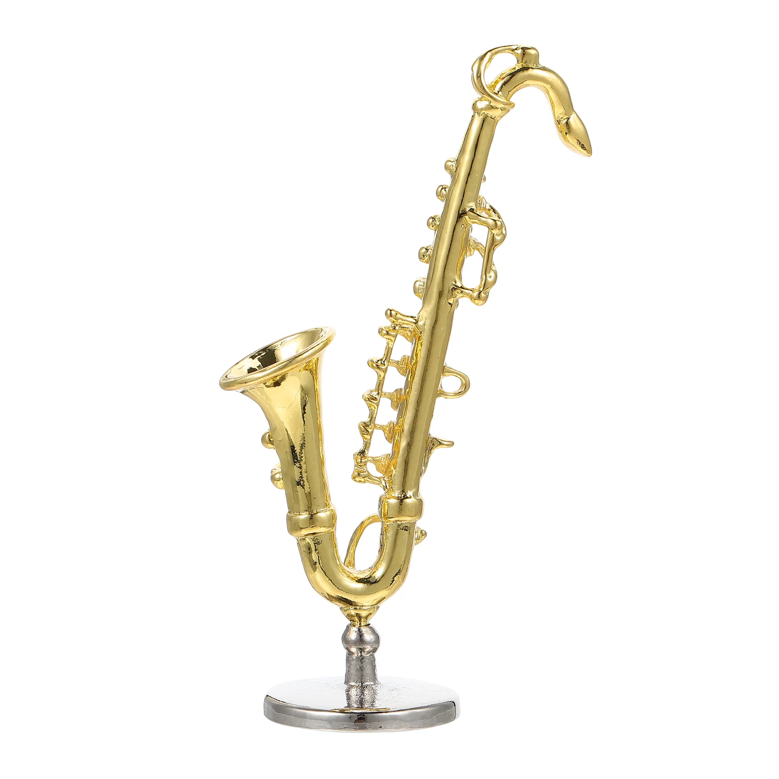 

Saxophone Model Toy House Decor Small Alloy Simulated Musical Instrument Miniature Accessories Realistic Acrylic Home