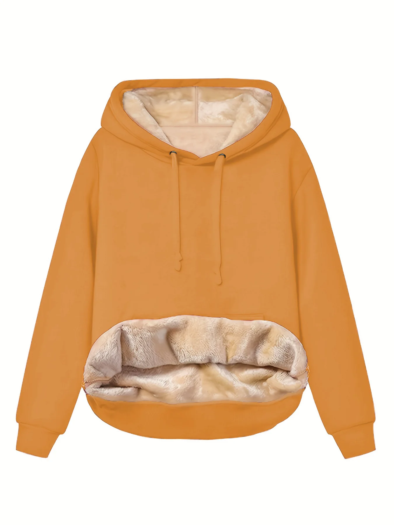 Women's Warm Fleece Lined Hoodie Thick Sherpa Pullover Drawstring Winter Sweatshirt Long Sleeve Multicolor Casual Top