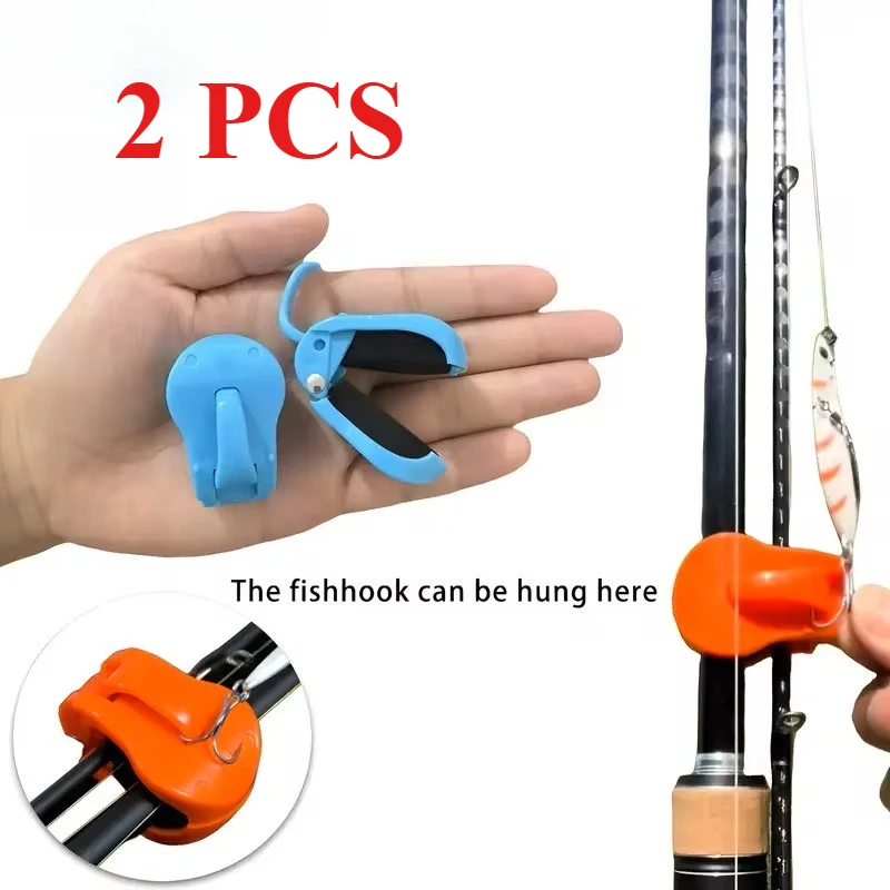 2-Pack Fishing Rod Clip – Tool-Free, 1-Hand Quick-Attach Holder for 2-Piece Freshwater Rods, Secure Tackle Organizer
