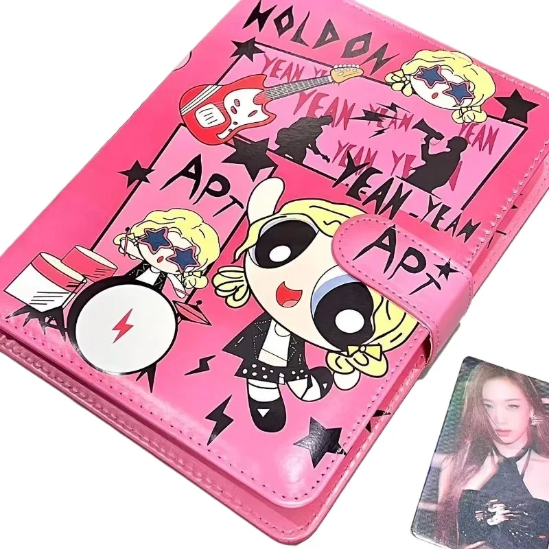 De Powerpuff Girls Blossom Student PU leer A5 kaartalbum Kawaii girly hart fotokaart album vakantiecadeau groothandel