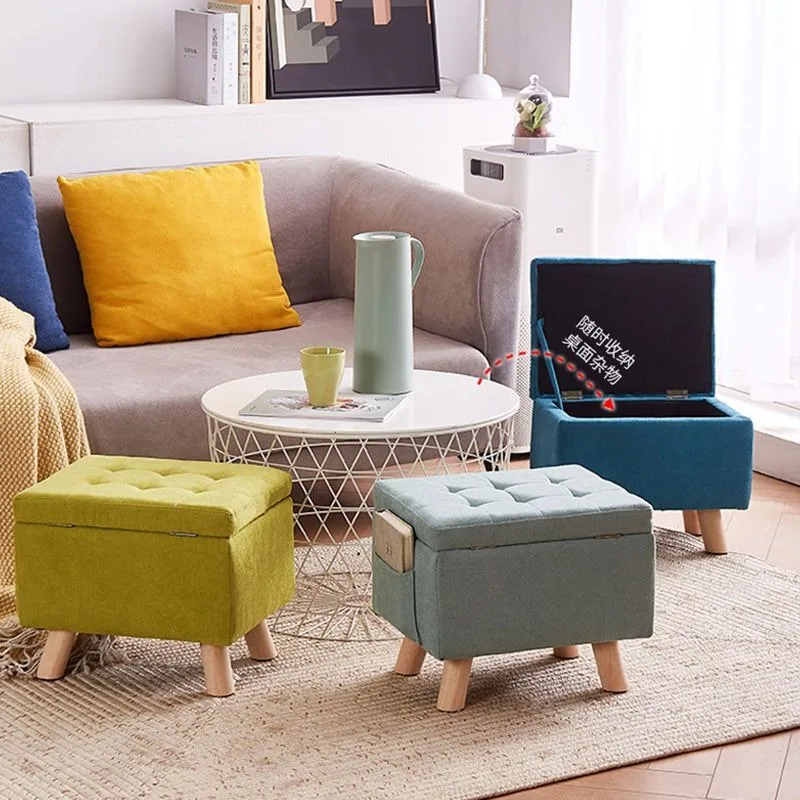 Storage Stools Household Creative Cloth Footrest Stool Living Room Sofa Stool Shoe Changing Stool Ottomans Storage Bench Nordic