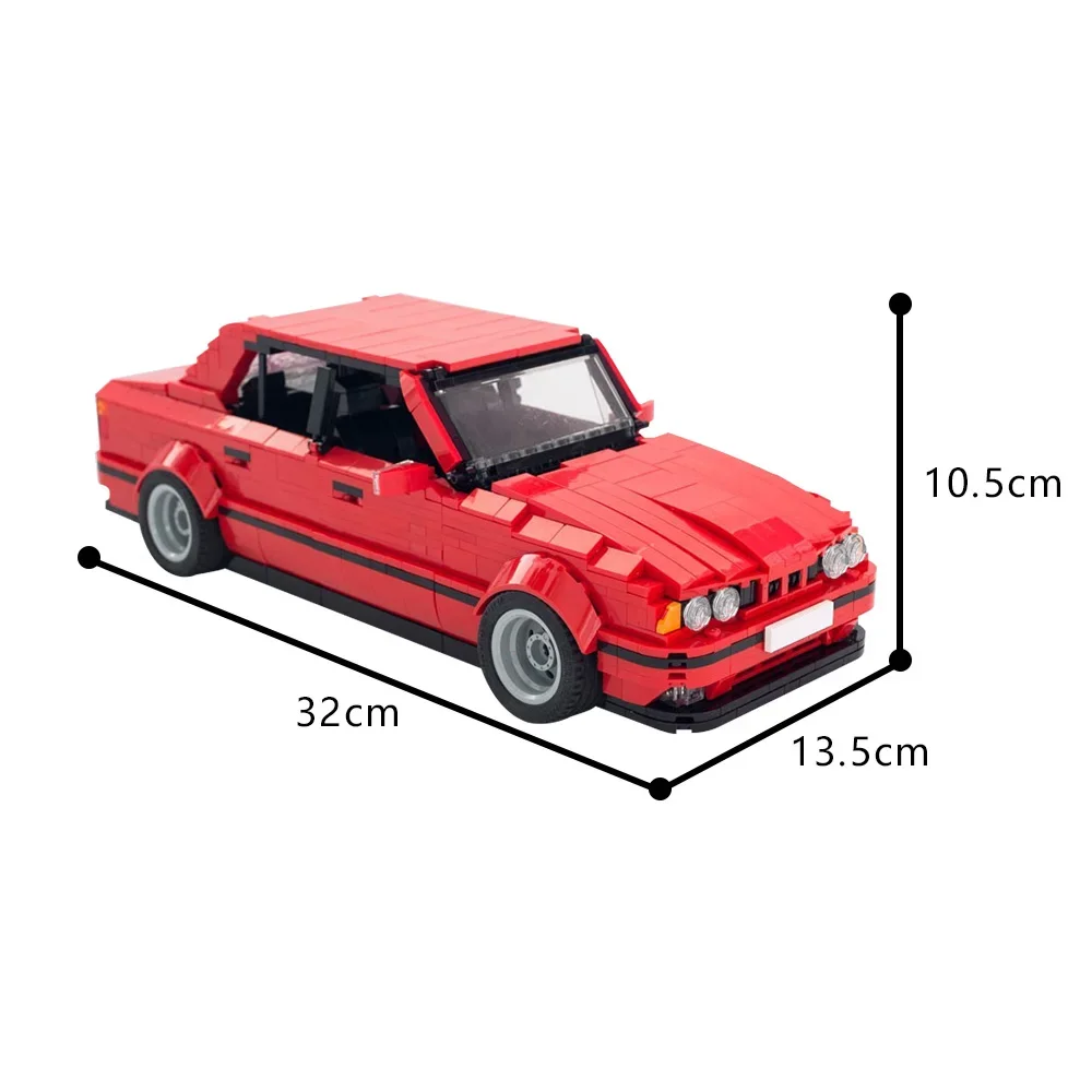 MOC Creativity Red racing car M5 E34 Building Blocks Model Super Racing Bricks DIY Assembled Toy for Children Boy Birthday Gift