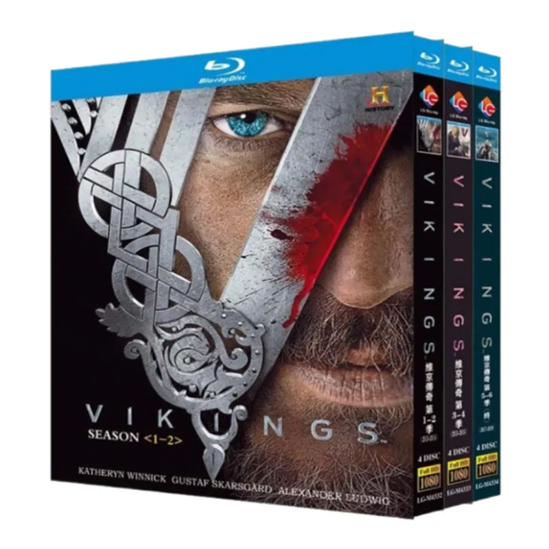 

Blu-ray Disc Box Set for Vikings Season 1-6 with English Chinese and Traditional Chinese Subtitles
