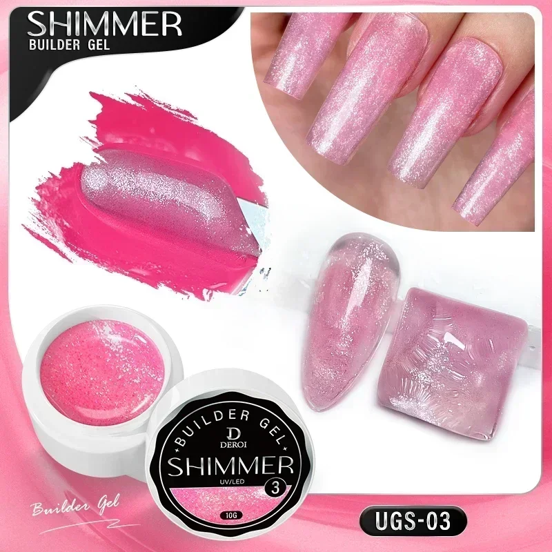 

10ml Nude Pink Poly Nail Gel Polish for Manicure Glitter Extension Gel Clear Construction Strengthener Builder Nail UV Gel 2024