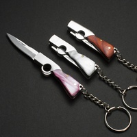 Mini Knife Keychain Folding EDC Pocket Knife Stainless Steel Folding Cutter Portable For Outdoor Self-Defense Key Chain Keyring