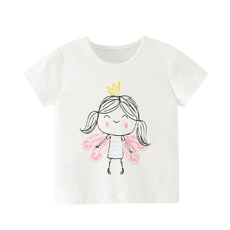 2024 Cotton Girls T-shirts Children\'s Clothing Girls Tees Toddler shirts Girl Summer Clothes Short Sleeve Kids Tops For Girls