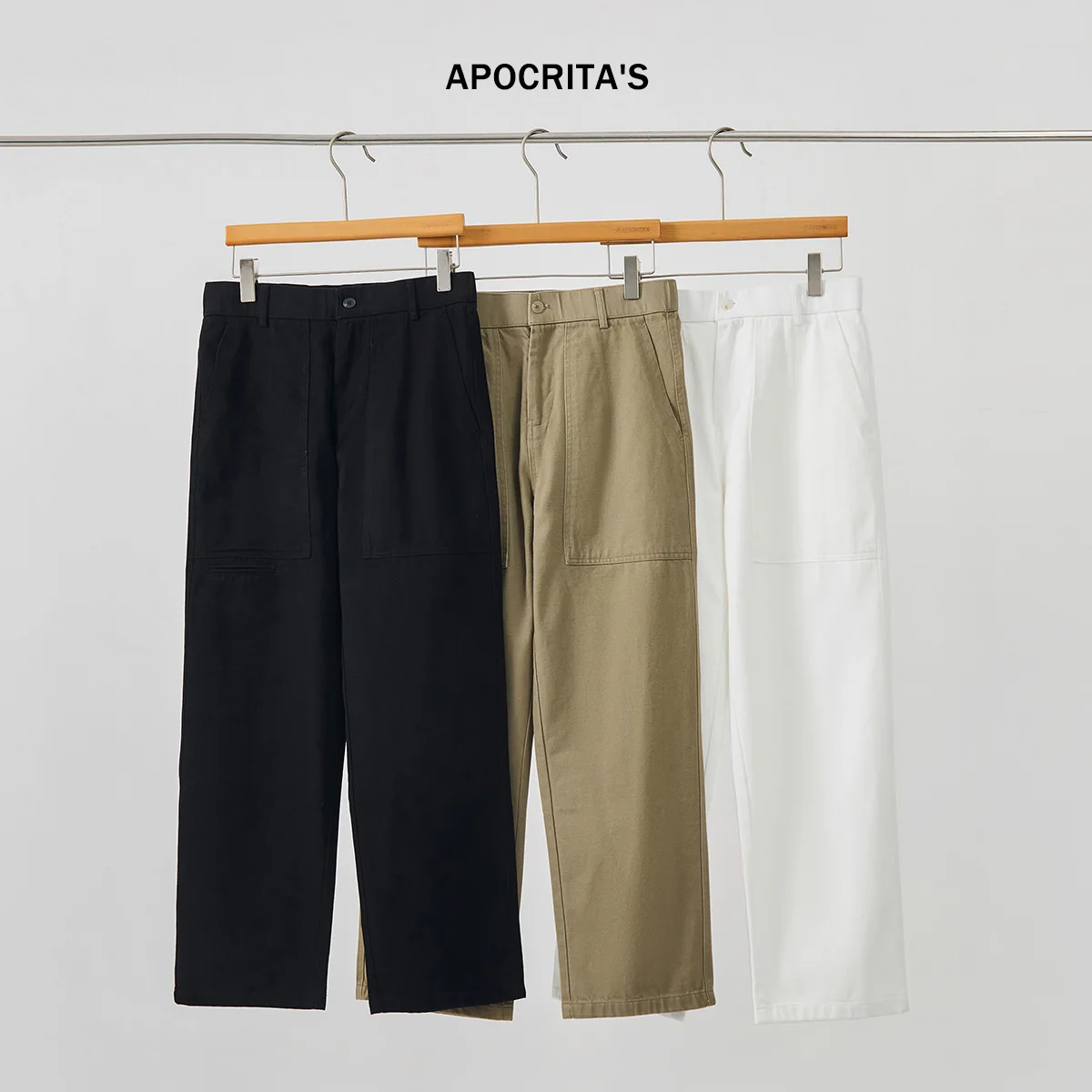 

Мужские повседневные брюки из чистого хлопка прямого кроя, свободные, осенние, модные, белые, длинные, удобные, универсальные, премиум-класса