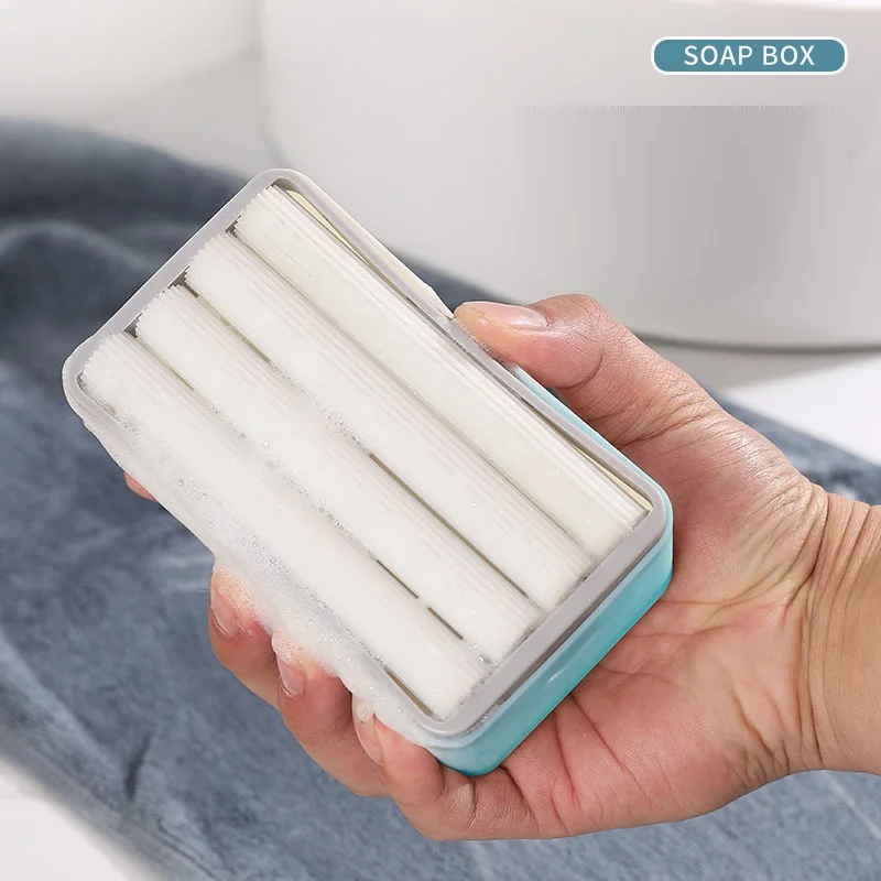 Hands-free Foaming Soap Box Enlarged Multi-function Soap Bubble Box Storage Household Light Luxury Laundry Soapbox