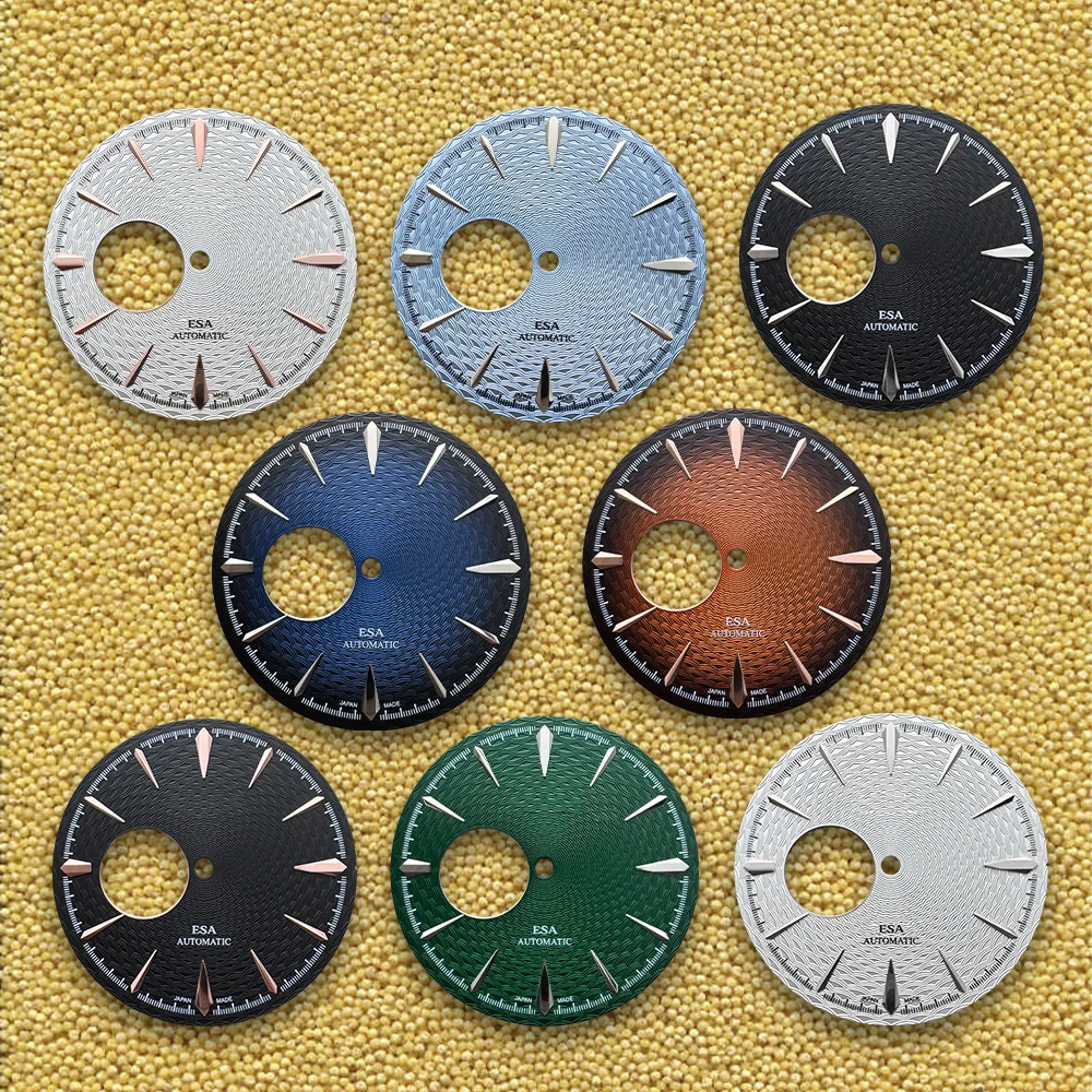 High-Quality 35mm S Logo Cocktail Hollow Out Dial Fit NH35/NH36/NH38 Movement Woven Pattern Dial Watch Modification Accessories