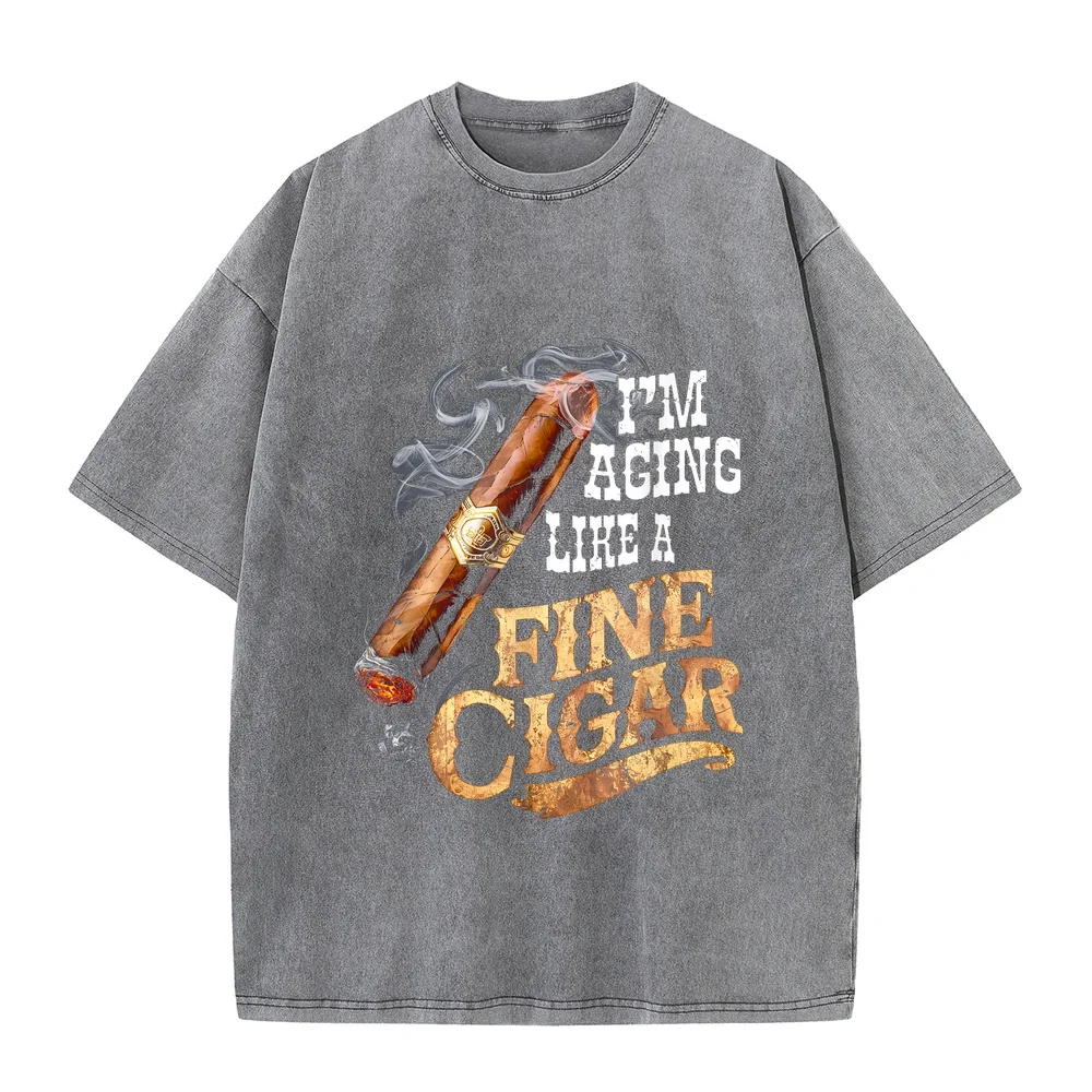 I'm Aging Like A Fine Cigar Funny Fathers Day Dad Idea Adult T-Shirt New In Tops & Tees High Quality Short Sleeve Camisetas Men