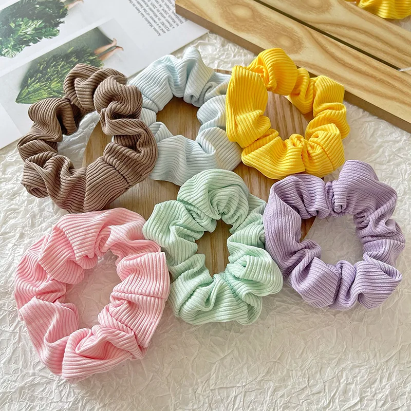 Mulheres e meninas Microfibra Scrunchie Set, Tecido de malha, Chouchou Lot, Coreano, Moda Japão, Atacado, 6Pcs, 2022