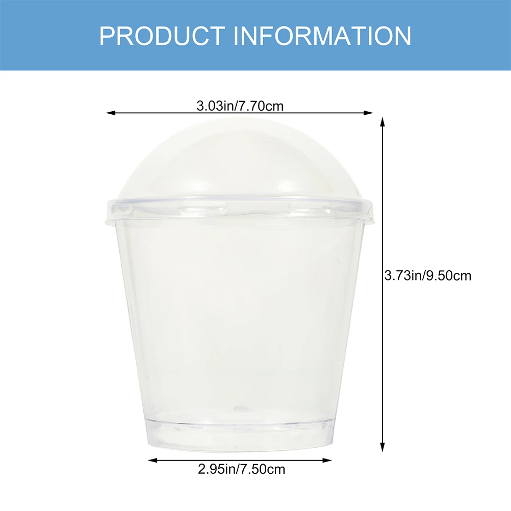

25Pcs Dessert Cups Clear Plastic Pudding Cups with Dome Lids for Birthday Wedding Party Fruit Yogurt Ice Cream