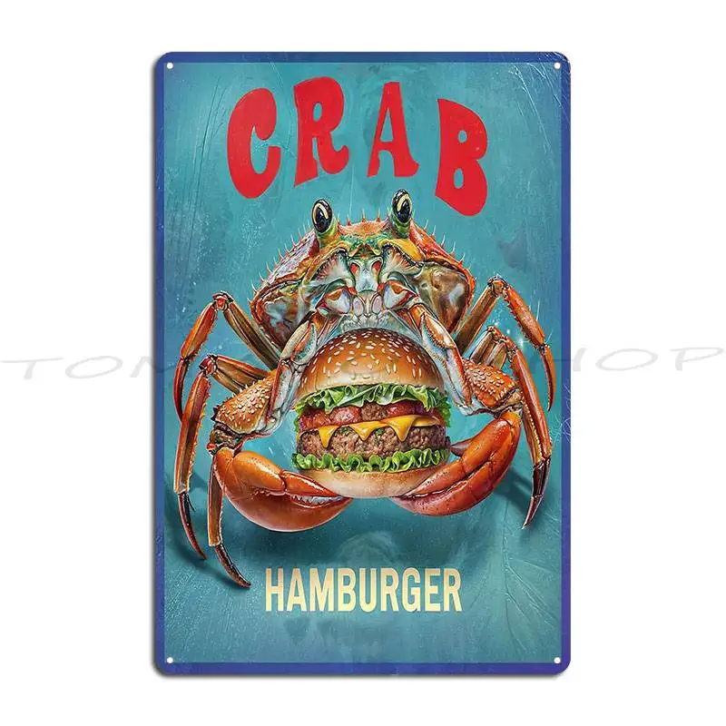 Crabs Ussr 1950s Food Soviet Vintage Poster Metal Sign Poster Designing Party Club printed  Tin Sign Poster