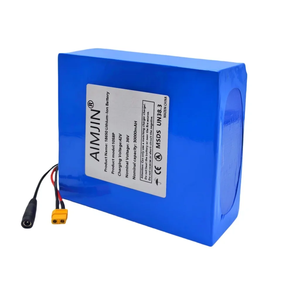 36V 30Ah 10S8P A-class 18650 lithium battery pack, 1500W built-in BMS, uitable for electric scooters electric vehicles, bicycles