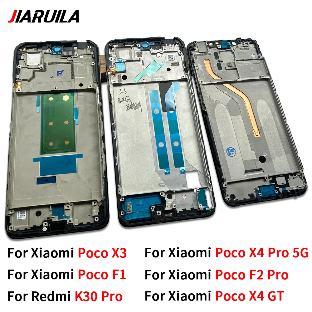 Front Housing LCD Display Frame Housing Middle Frame Bezel PlateFor Xiaomi Poco F1 F2 Pro X3 X4 GT X4 Pro 5G/Redmi K30 Pro