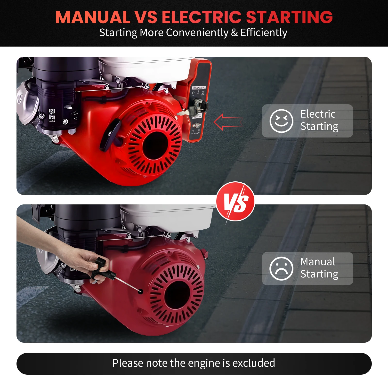 Flywheel Starter Motor Kit Aluminum Iron Copper 12V Silver Red Black Direct Replacement 17cm Flywheel Diameter