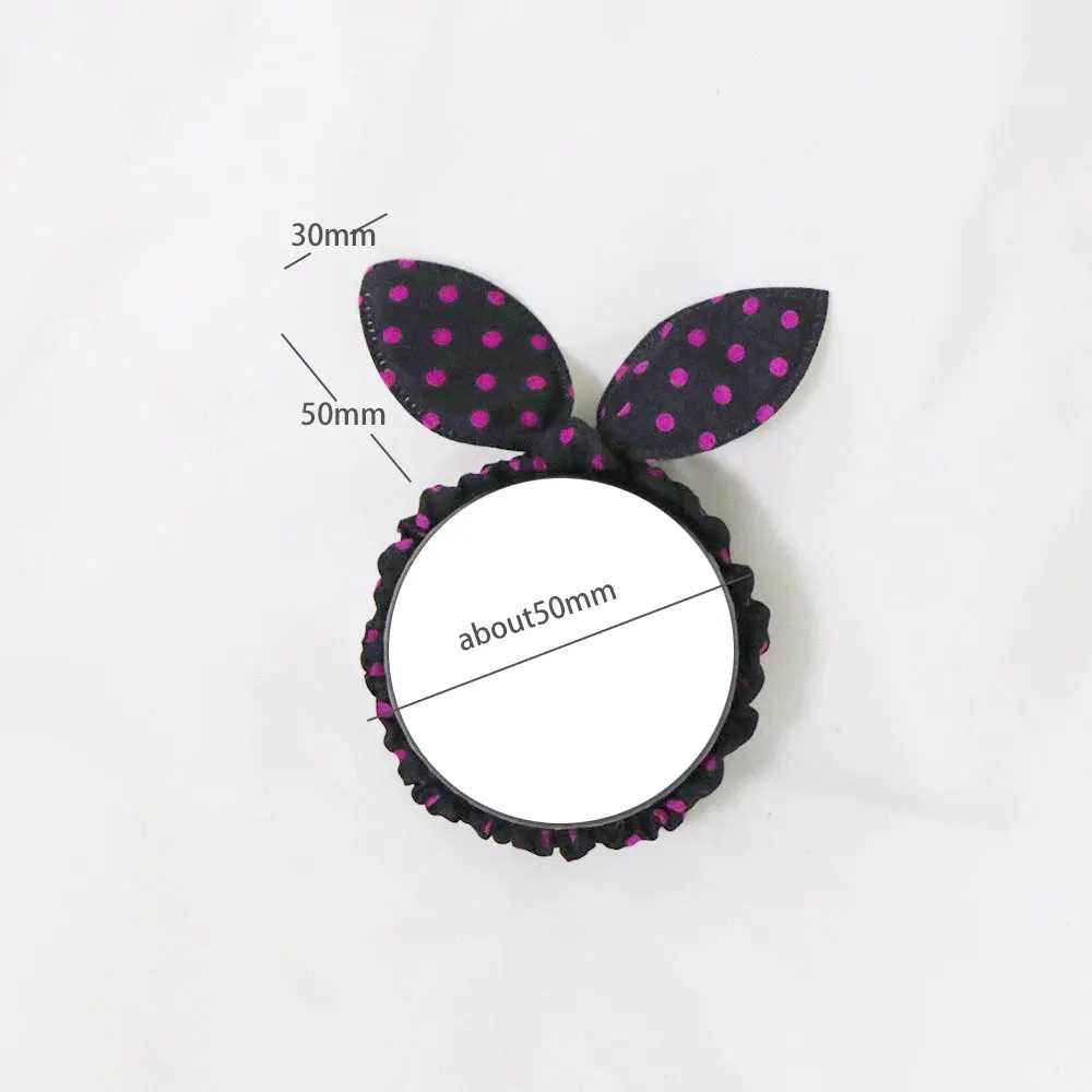 100pc gumki do włosów Polka Dot Hairband uszy królika główka kwiatu guma liny elastyczna opaska do włosów akcesoria do włosów dla dziewczynek nakrycia głowy — zdjęcie 2