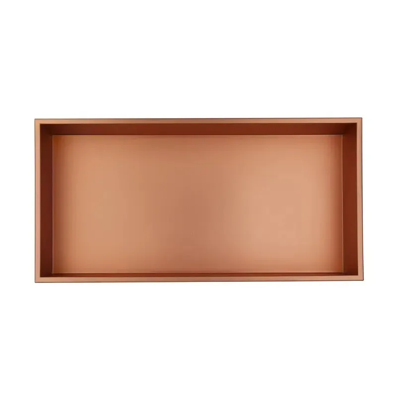 Rose Gold Brushed SUS304 Stainless Steel Wall Mounted Bathroom Niche for Hotel Shower Home Decor Rack