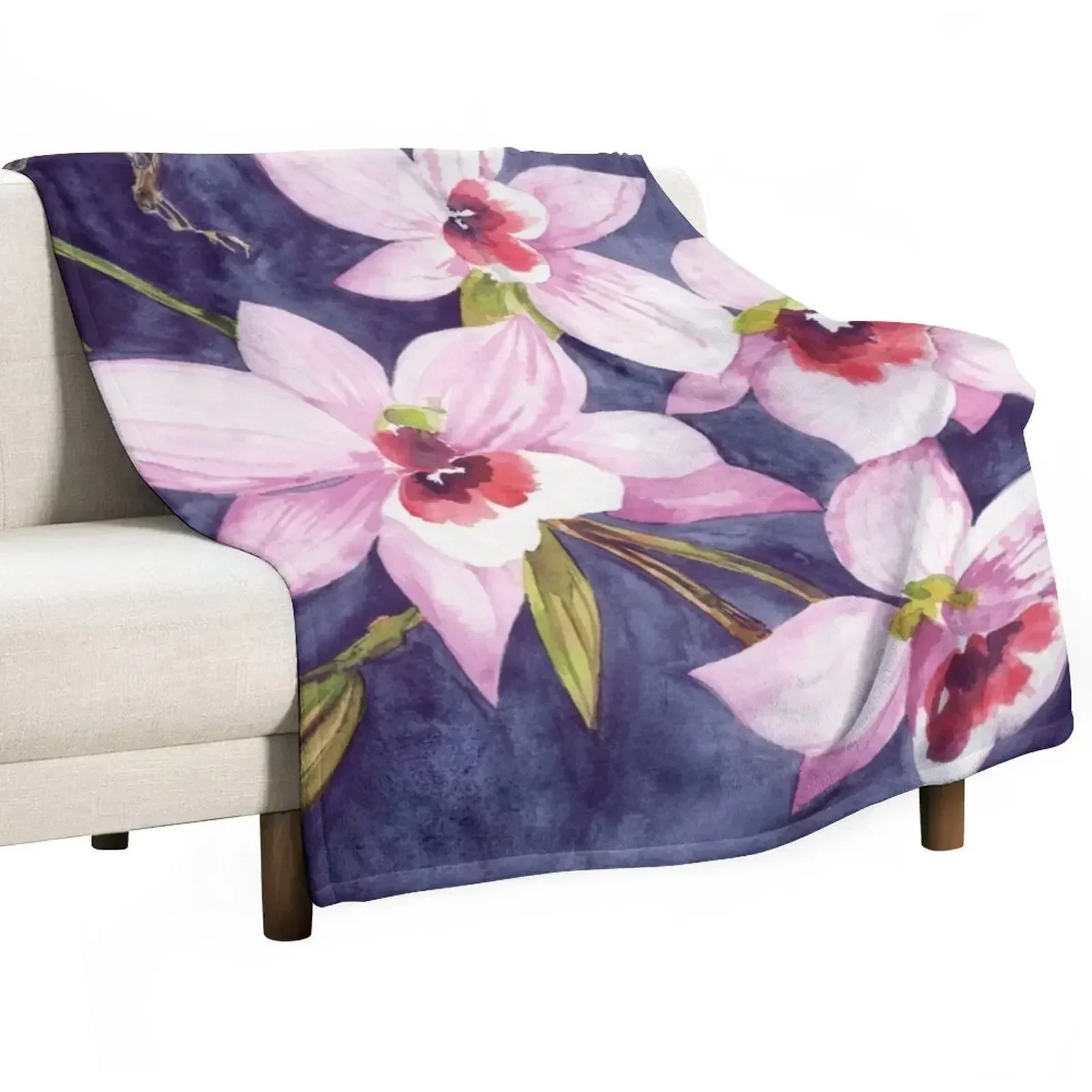 Bellflower Orchid Throw Blanket Blankets For Sofas Hairys decorative Blankets