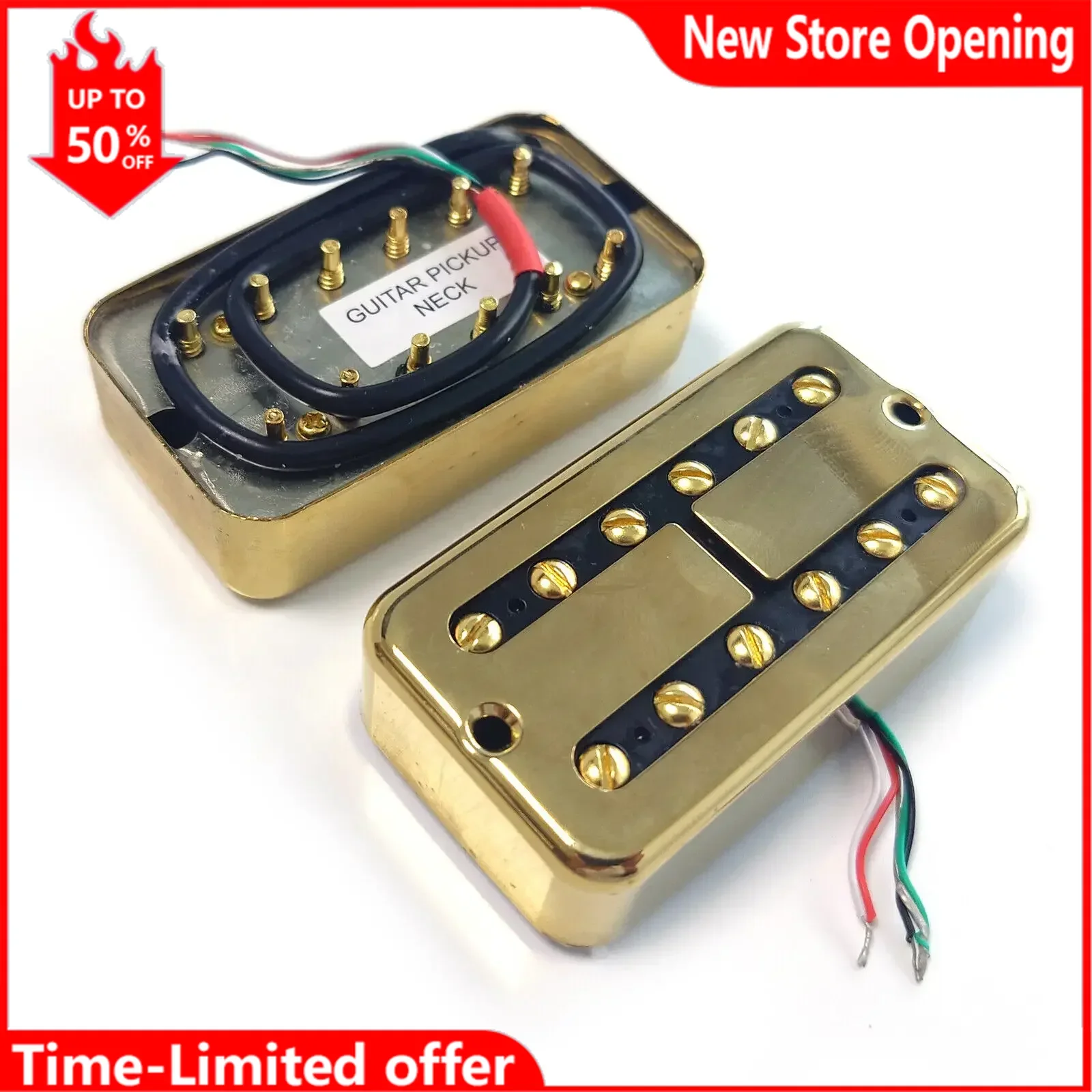 Alnico 5 Humbucker Pickups Set Vintage FilterTron Style Gold N 7.5k B 8.6 for LP or Most Guitar  Replacement Parts