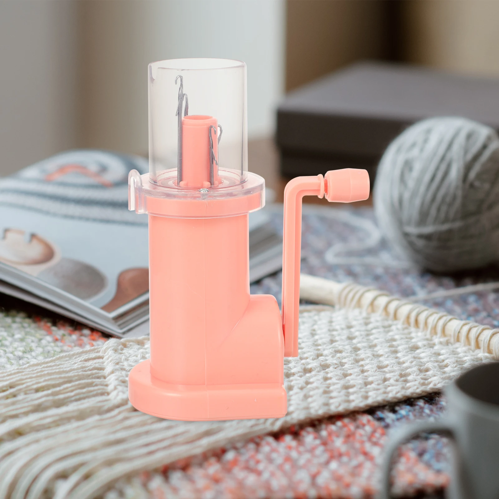 

1Set DIY Hand Knitting Mill Mini Hand Operated Winding Machine for Beginners Home Craft Spool Knitter Weave Tool