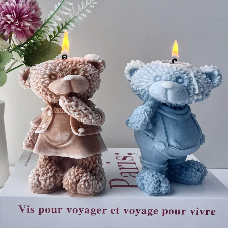 

Large Bear Candle Mold Handmade Soap Crystal Epoxy Resin Mold Silicone Mould