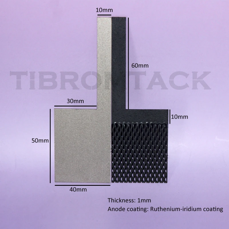 

Titanium Anode Mesh with Terminals, Cathode Plate, Uncoated for Water Treatment, 50*40mm with Terminals, Ruthenium-Iridium Coati