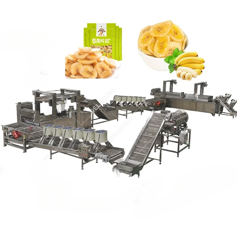 Full Automatic Fryer Production Line Philippine Plantain Chips Frying Making Machines Banana Chips Machine