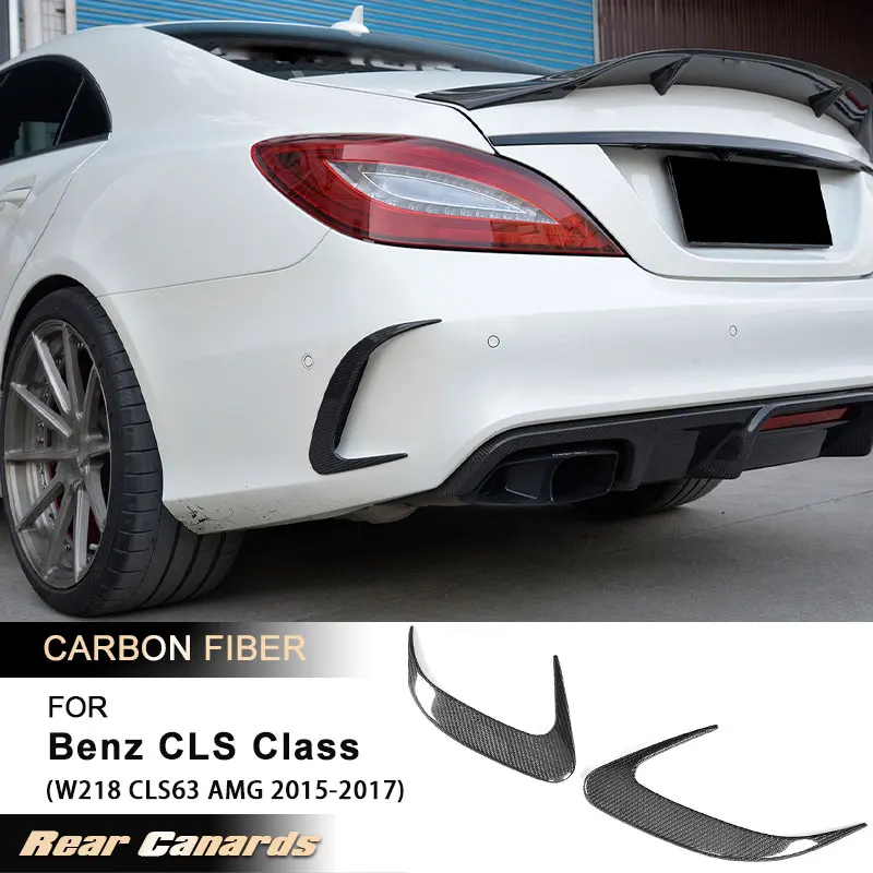 

Car Rear Bumper Canards for Mercedes Benz CLS Class W218 CLS63 AMG Sedan 2015-2017 Full Carbon Fiber FRP Rear Fins Body Kits