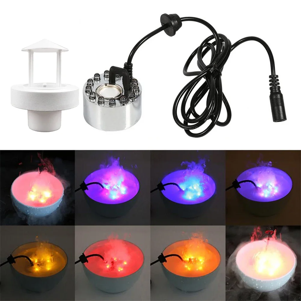 Halloween Parties Mist Maker Fogger Air Humidifier LEDs Mist Maker Fogger Nebulizer Pond Children Theme Parties