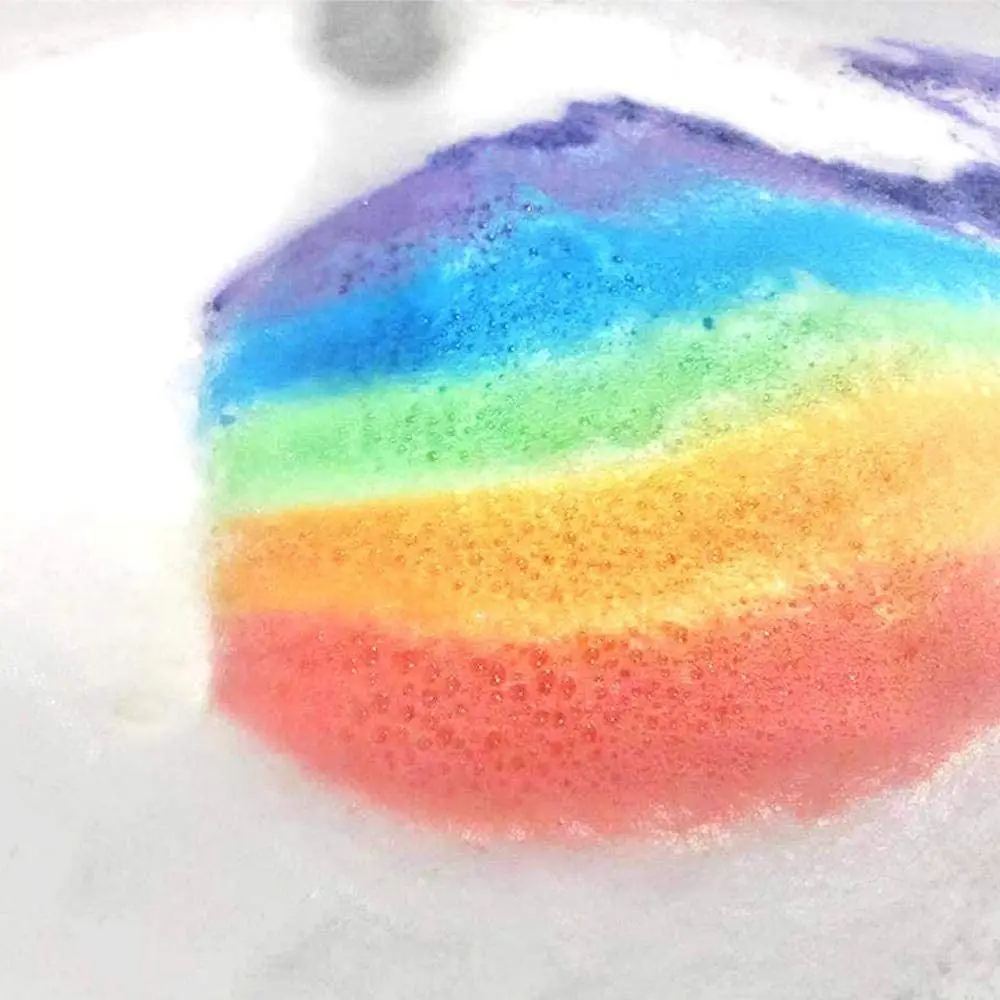 110g Bade bombe nützliches Peeling befeuchten Regenbogen wolken massage bürste trockene Haut bunte Meersalz bad Salzball