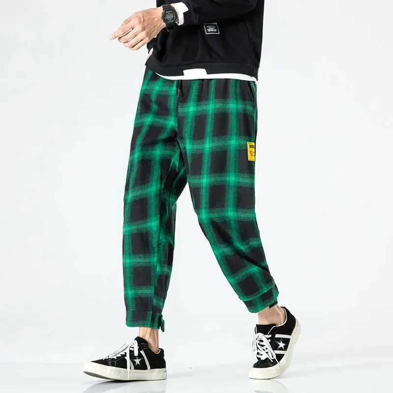 New Men's Woman‘s Joggers Plaid Pants Black Fashion Men 2023 Jogging Sweatpants Casual Streetwear Loose Trouser S-5XL