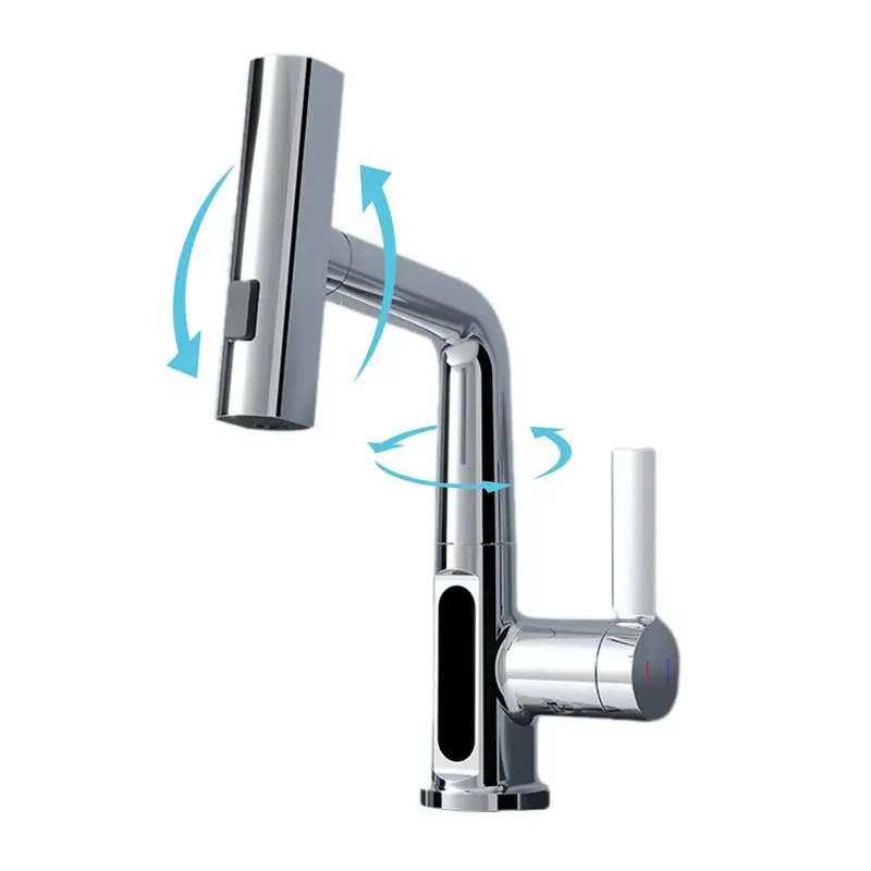 

Pull Out Kitchen Faucet Rotatable Waterfall Faucet Tap For Sink 360 Degree Cleaning Water Taps For Public Washbasins Kitchen