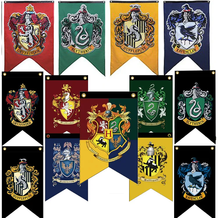 Hogwarts Flag College Flags 30x50cm Gryffindors Slytherins School Badge Banner Home Decoration Kids Birthday Gifts Toys