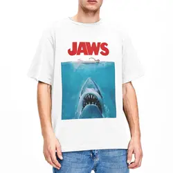 Men Women Jaws Original Movie Shirt Merch Retro Pure Cotton Clothing Leisure Short Sleeve Round Collar Tees Summer T-Shirt