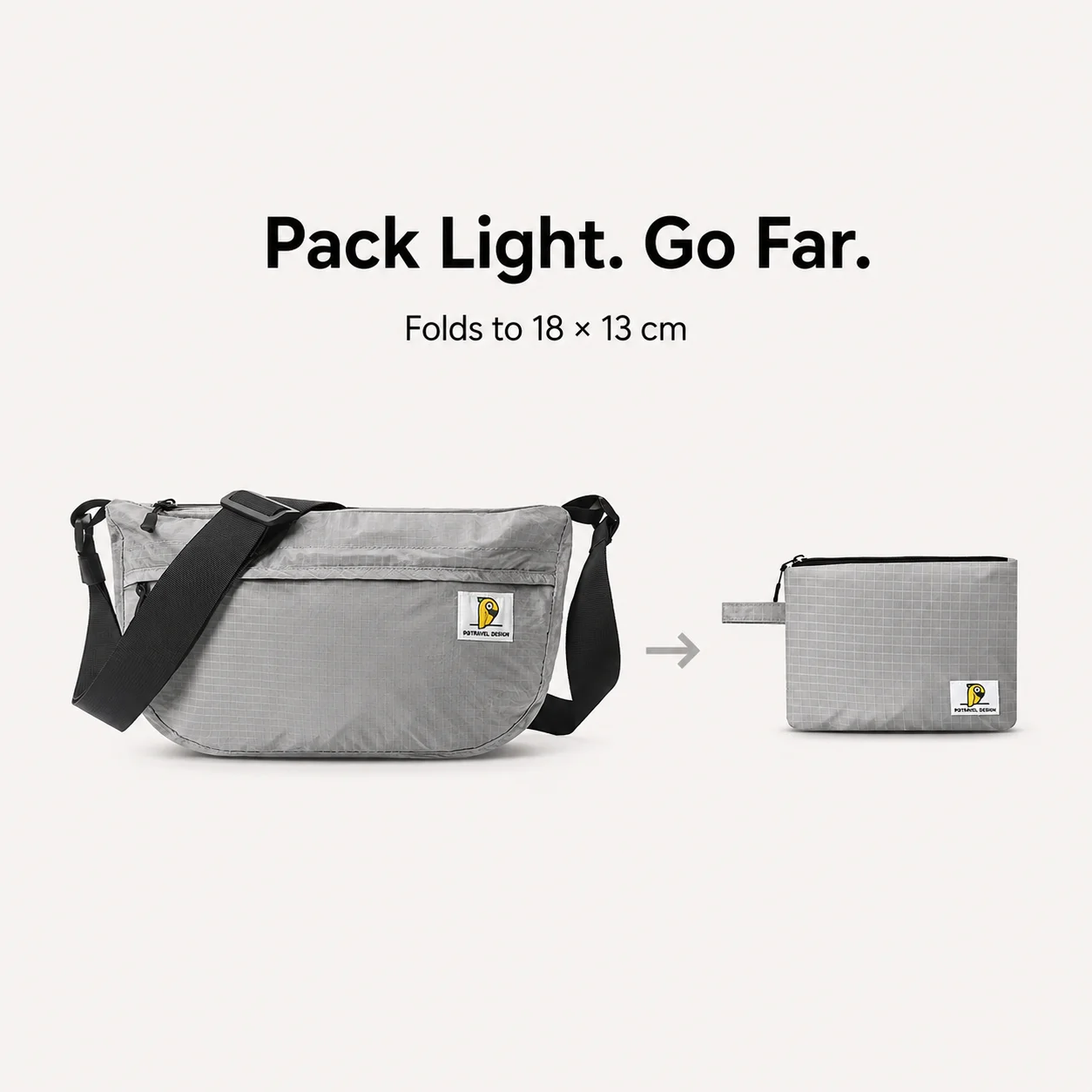Ultralight Waterproof Crossbody Shoulder Bag Travel Sling Messenger Bag Portable Carry Bag with Storage Pouch for Men Women