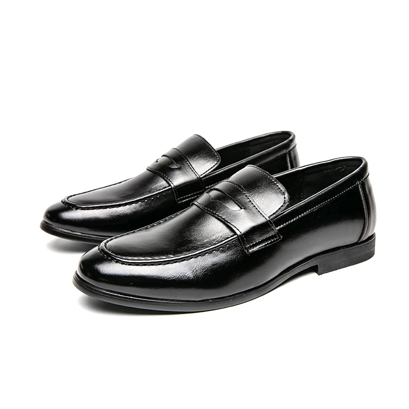Men's Dress Shoes Trend Casual Business Leather Shoes For Men Classic Slip On Formal Social Wedding Leather Shoes Men Loafers
