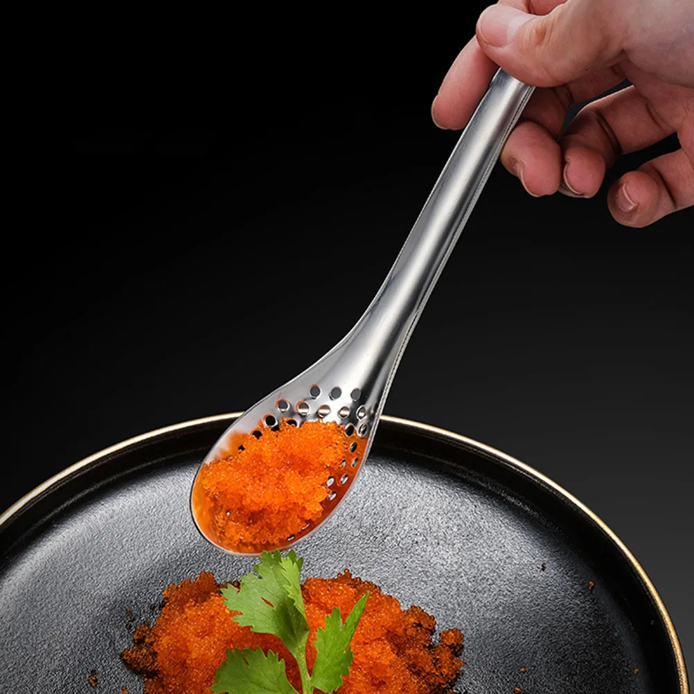 Colador de acero inoxidable, cuchara ranurada, colador de Caviar, utensilios de cocina, filtro eficiente de calidad alimentaria, verduras pequeñas, 5 uds.