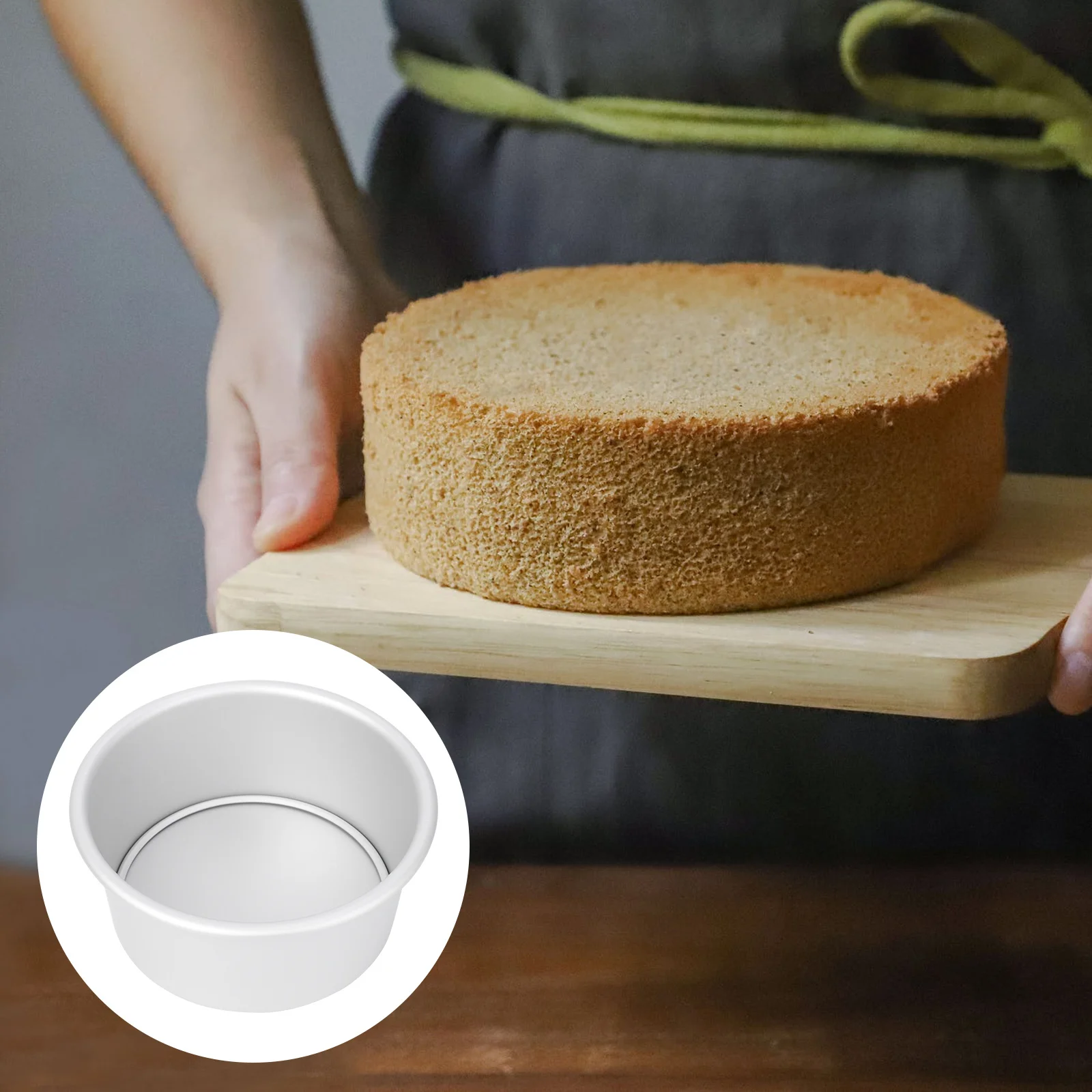 

6 Inch Round Baking Pan Removable Bottom Nonstick Anodized Aluminum Alloy Perfect for Wedding Cake Mousse