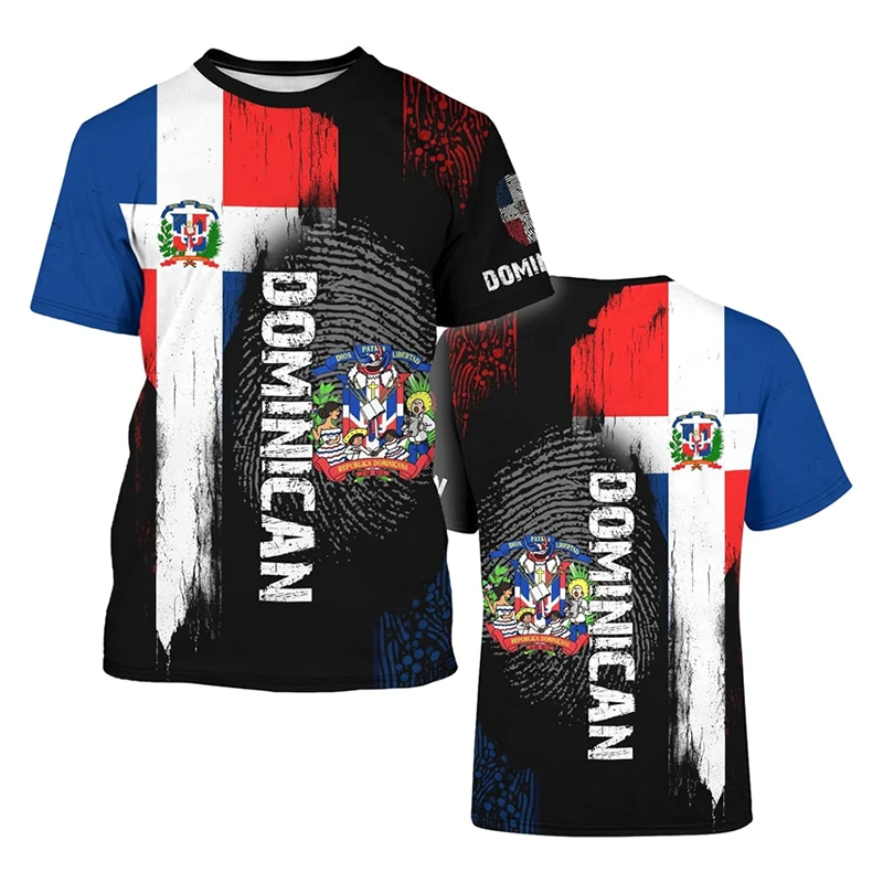 

Dominican Republic T-shirt Men Women 3D Printing National Flag And Emblem Crew Neck T Shirts Streetwear Casual Fashion Tee Top