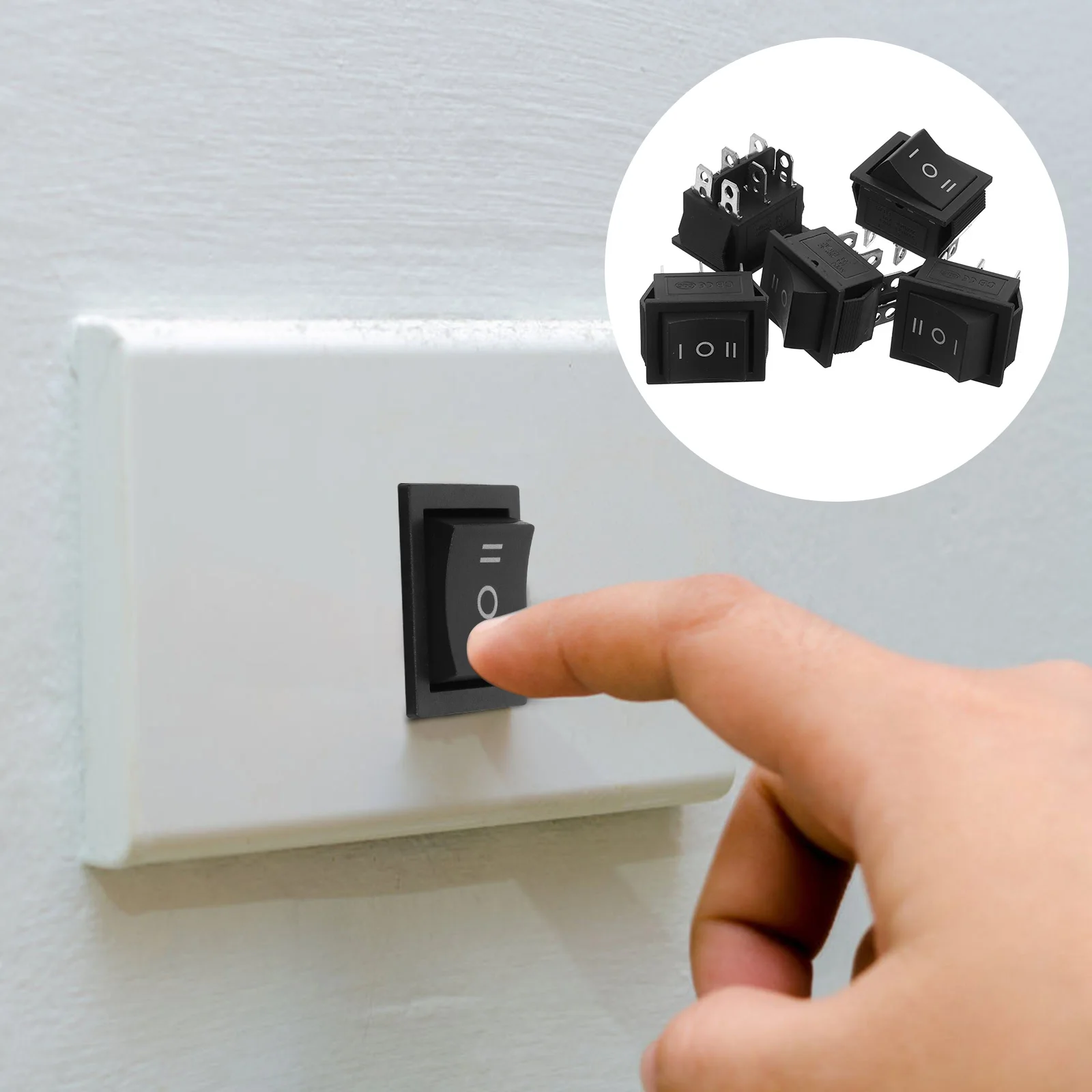5 قطعة تبديل 16A250V الثقيلة على سيارة تبديل مفاتيح قبالة الروك التبديل لسيارة قارب البلاستيك اللون الأحمر