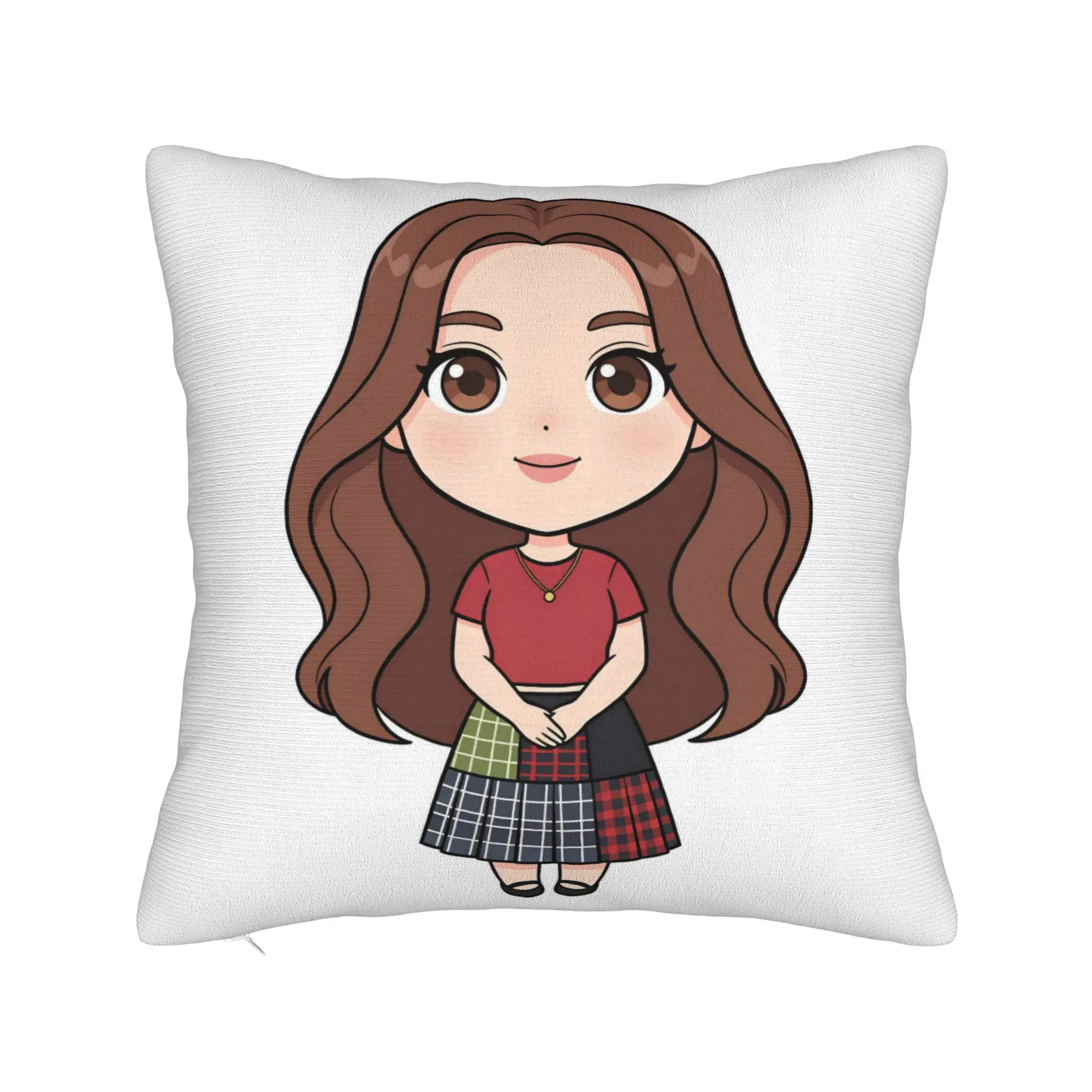 XO Kitty Chibi Poster Pillow Case  Vintage Pillow Cover Soft Pillowcases For Living Room Bed Chair