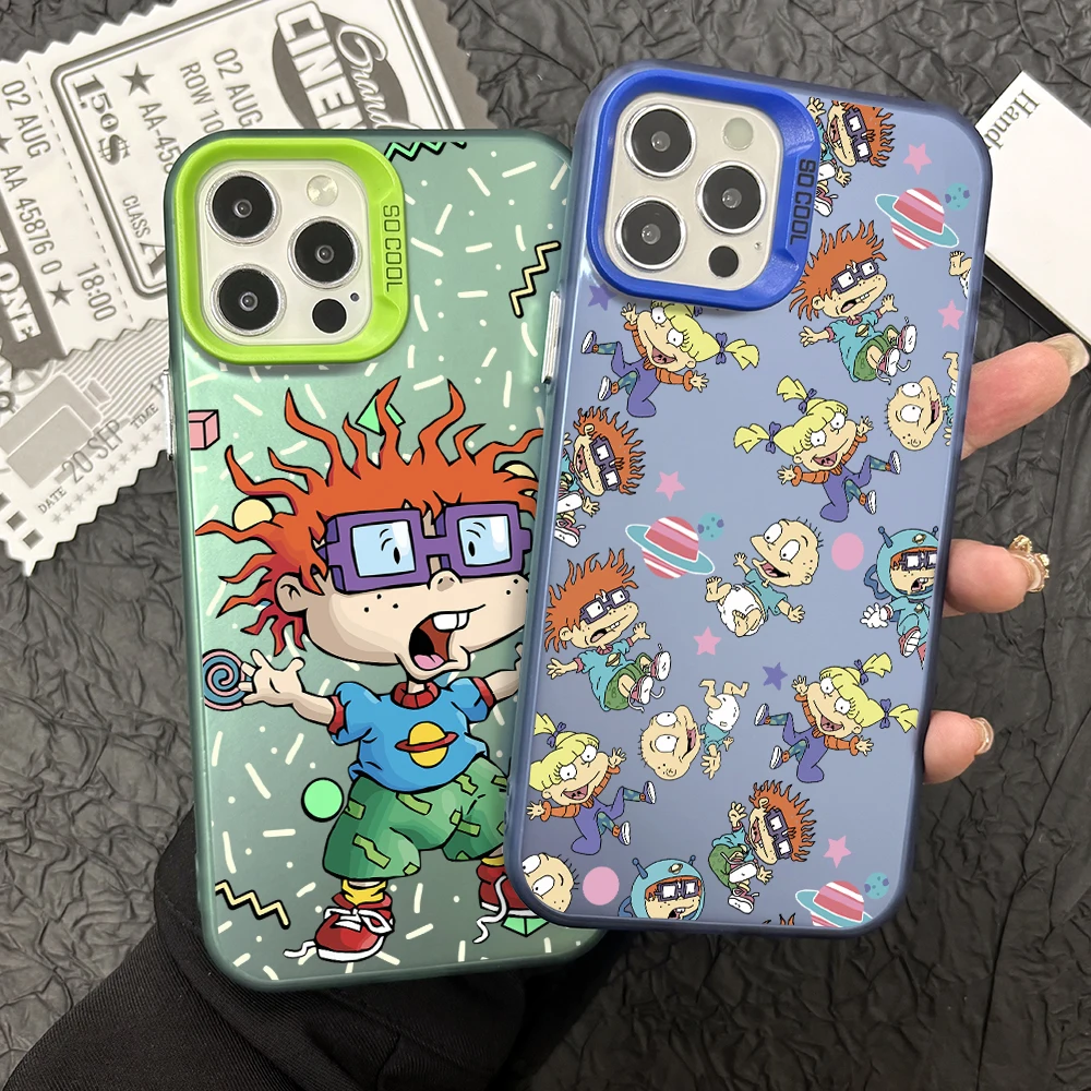 Cartoon R-Rugrat Phone Case for Samsung Galaxy A73 A72 A71 A55 A54 A53 A52 A51 A33 A32 A23 A14 A12 4G 5G Colorful Silver Cover