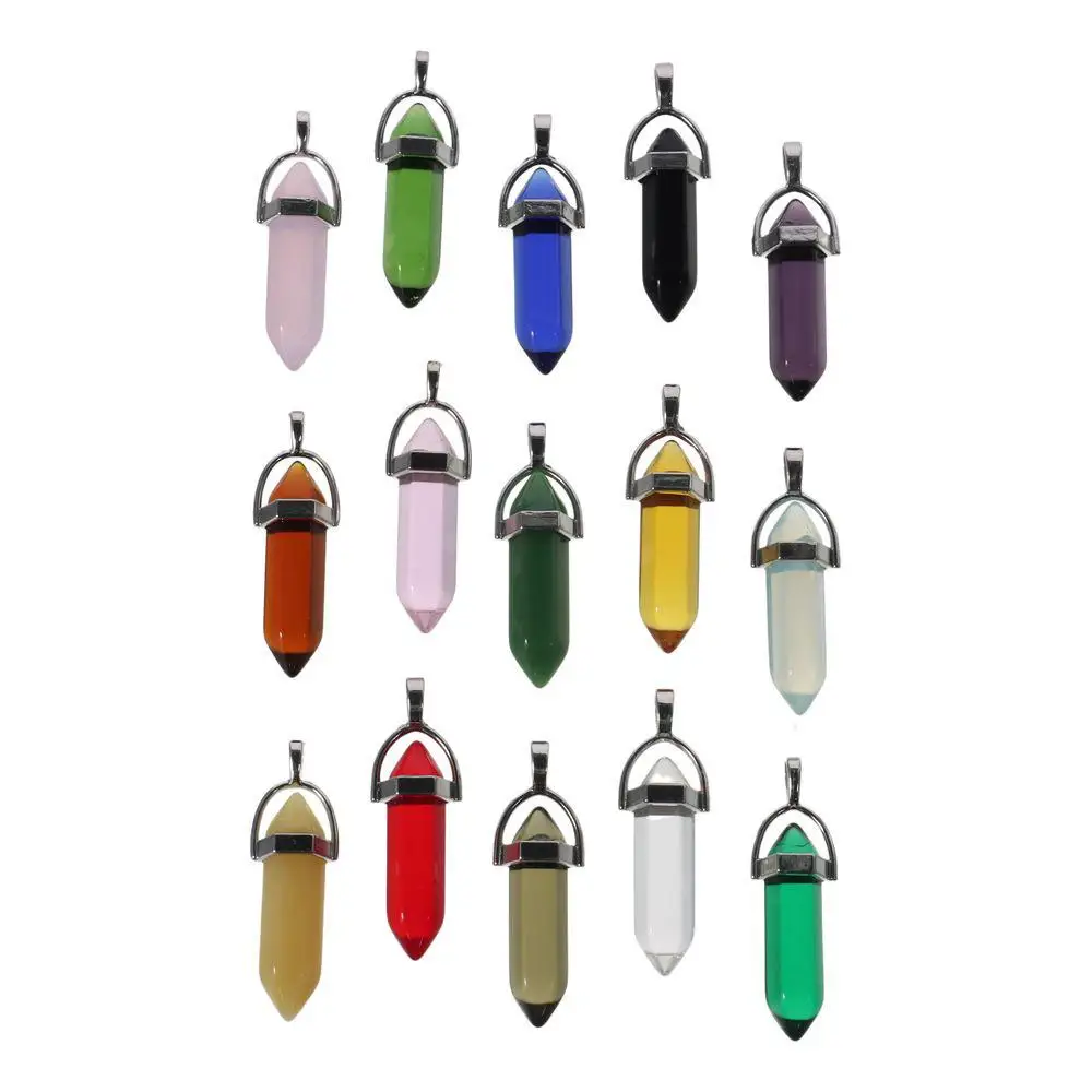 

Multicolor Natural Stone Pendants Zinc alloy and natural stone Dark Healing Crystal Charms Stone Pendants Glow