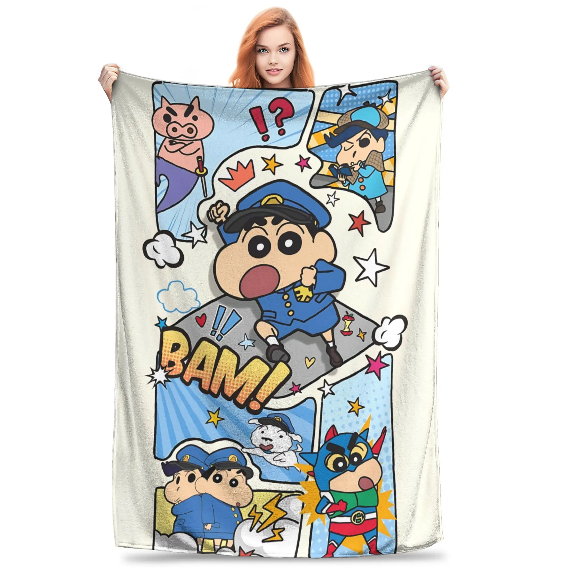 1PC Home Crayon Shin chan‌s Blanket Throw Blanket  Novelty Warm Blanket All Season Gift