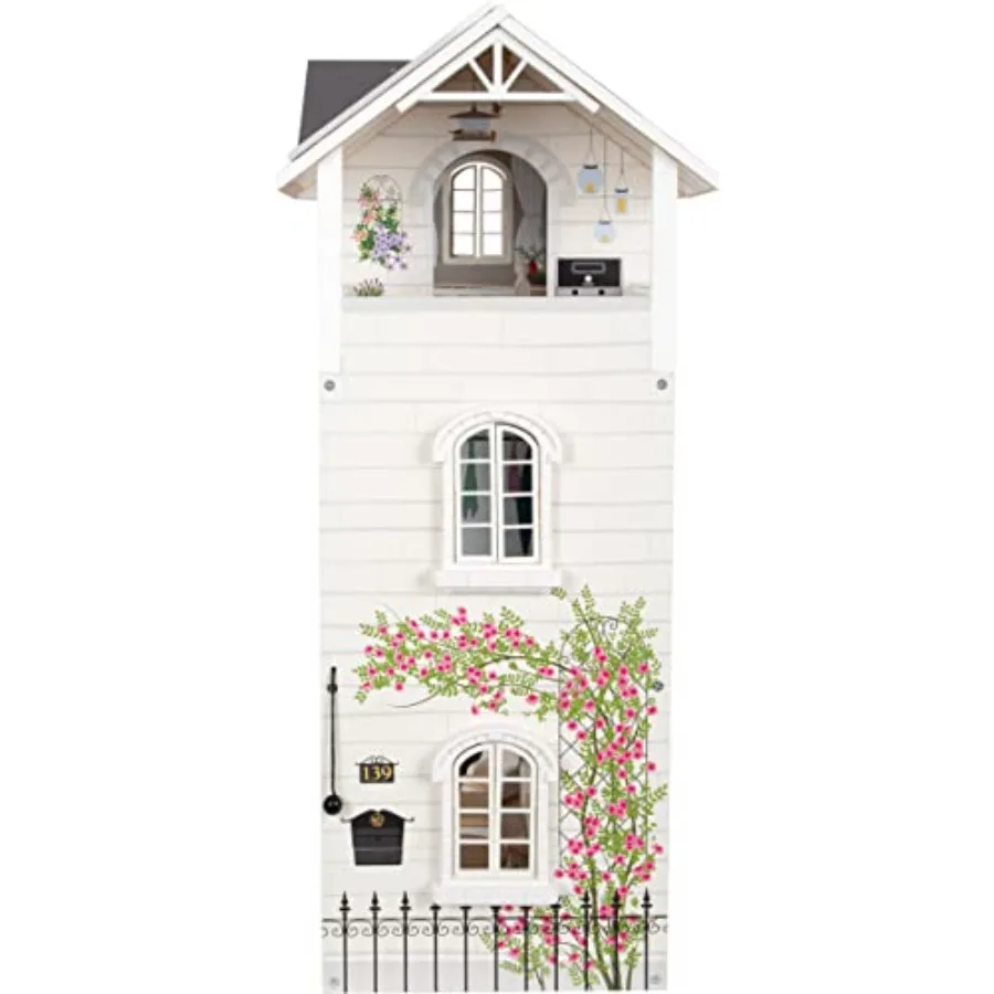 Jouets en bois Urban Villa Doll House Playset Collection Conçu pour les 3 ans et plus Gris 82 x 51,1 x 15 cm