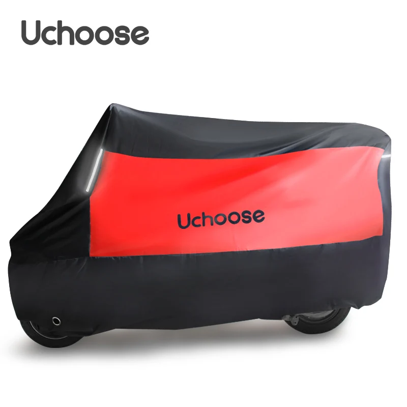 190T Universal Uchoose Motorcycle Cover Waterproof Outdoor With Reflective Strips Protector Covers Scooter Motorcycle Raincoat