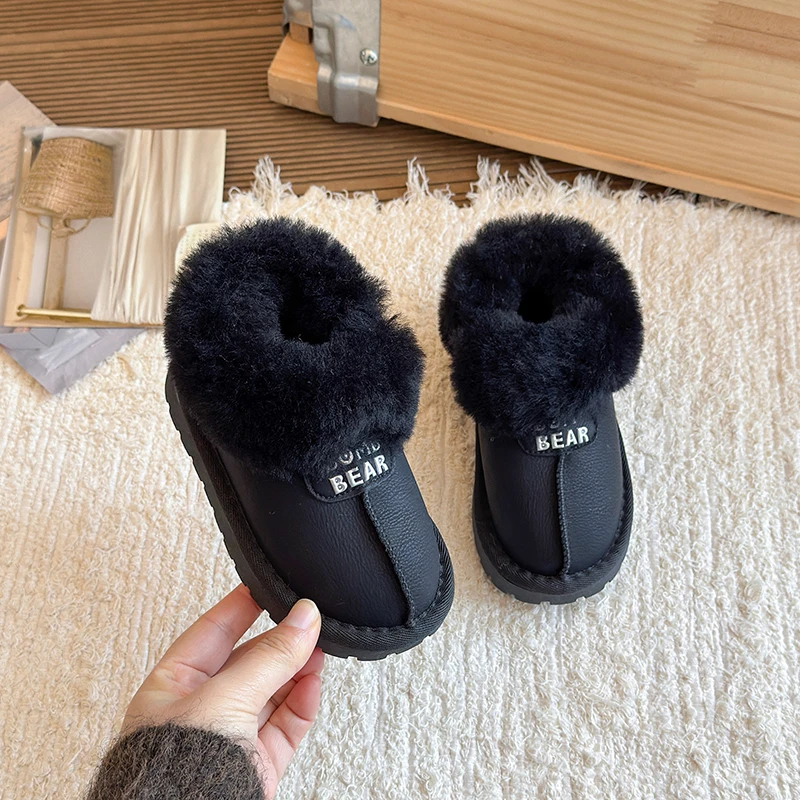 Soft Furry Snow Boots for Toddler Girls 2025 New Winter Kids Warm-lined Boots Non-slip Simple Comfort School Outdoor Daily Wear