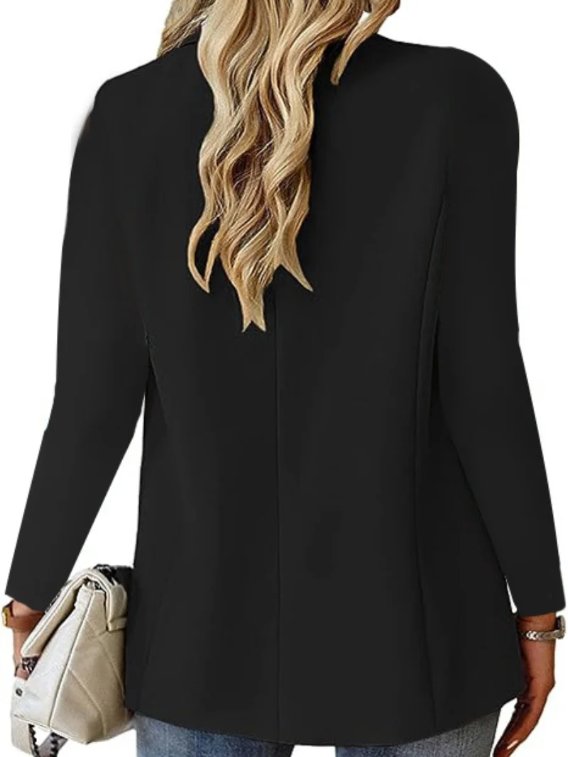 Autumn long-sleeved solid colour cardigan one-button small suit jacket for women